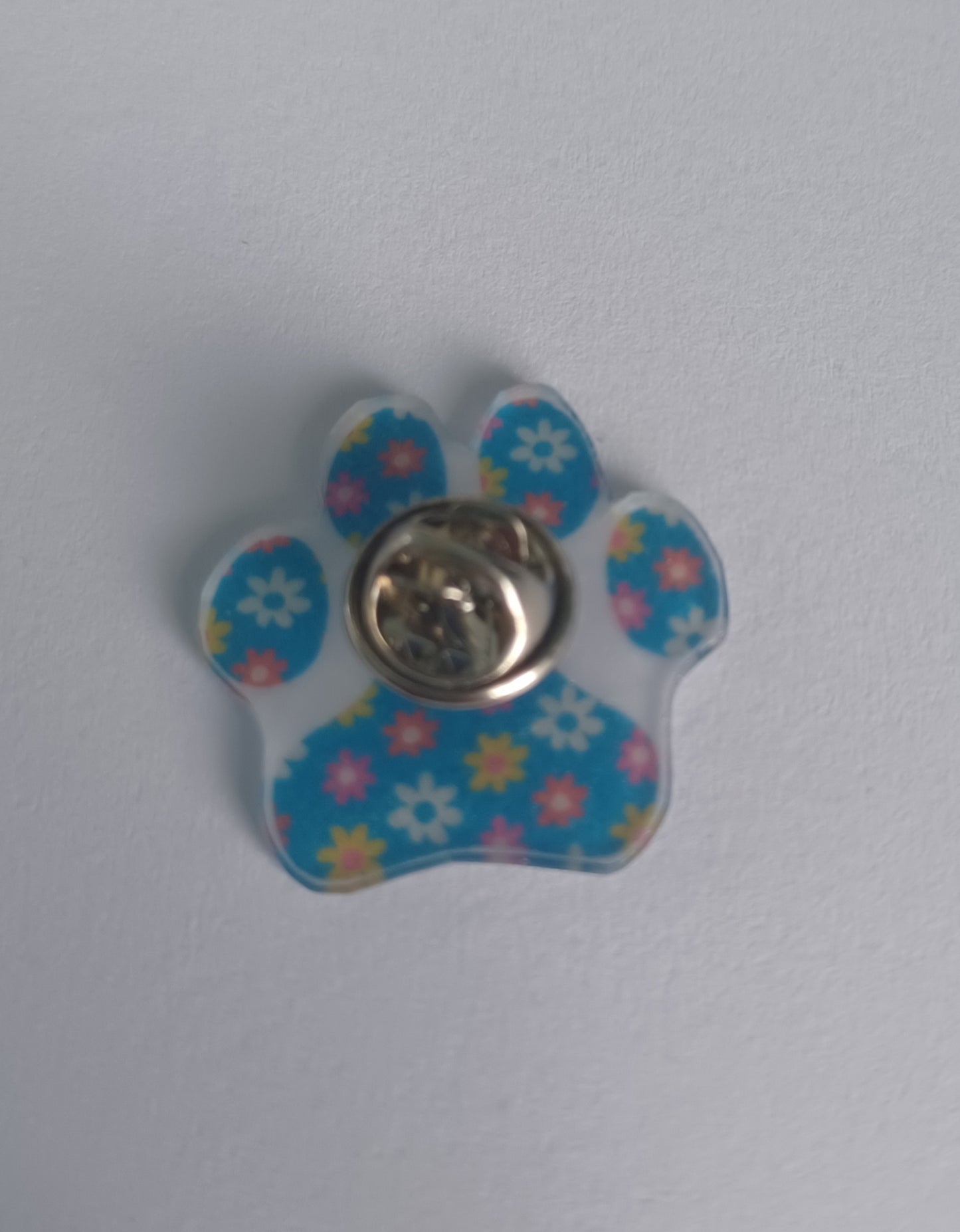 Pin Badge - Ditzy Floral Paw Print
