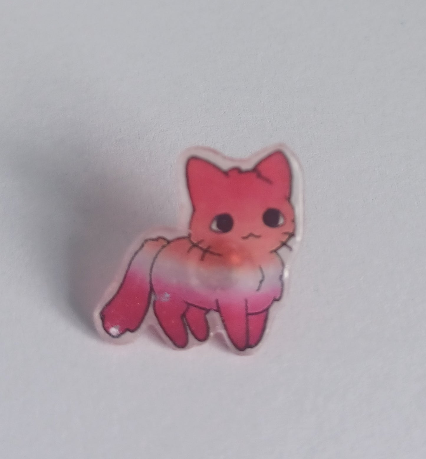 Pin Badge - Lesbian Flag Cat