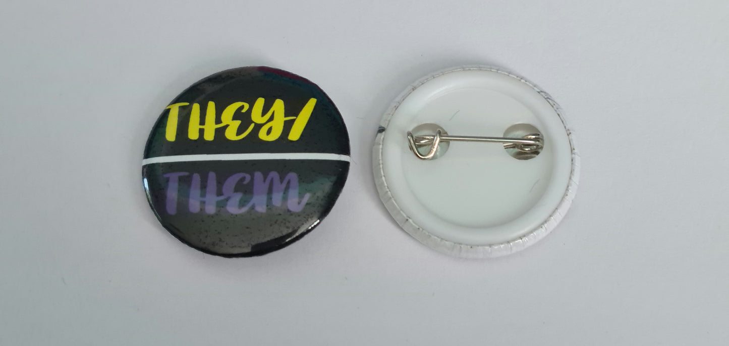 Button Badge - They/Them Pronouns
