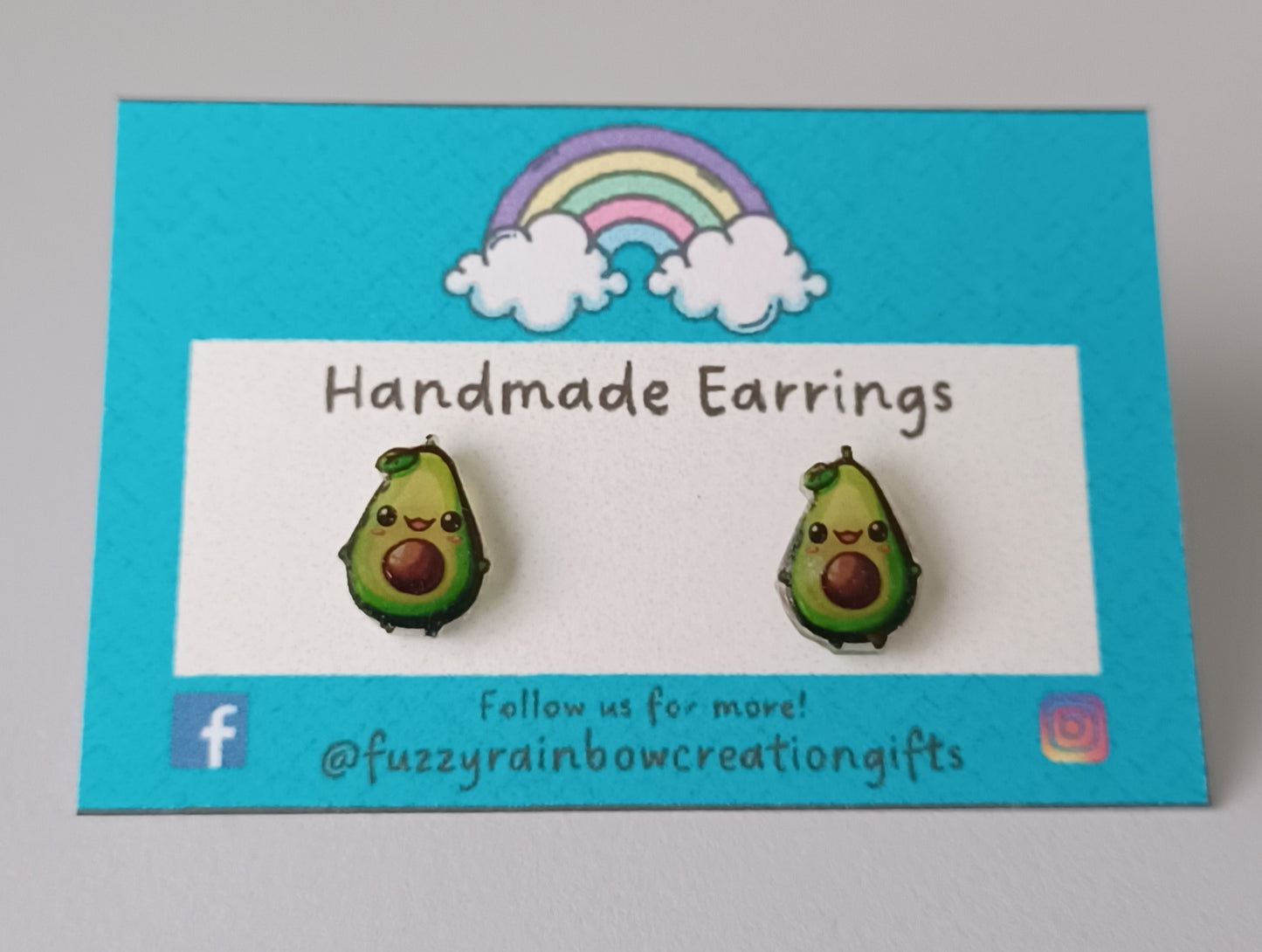 Earrings (studs) - Avocado
