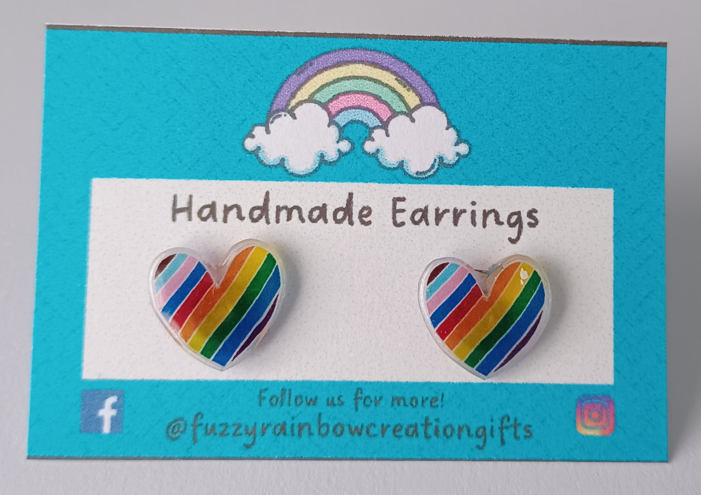 Earrings (studs) - Rainbow Hearts