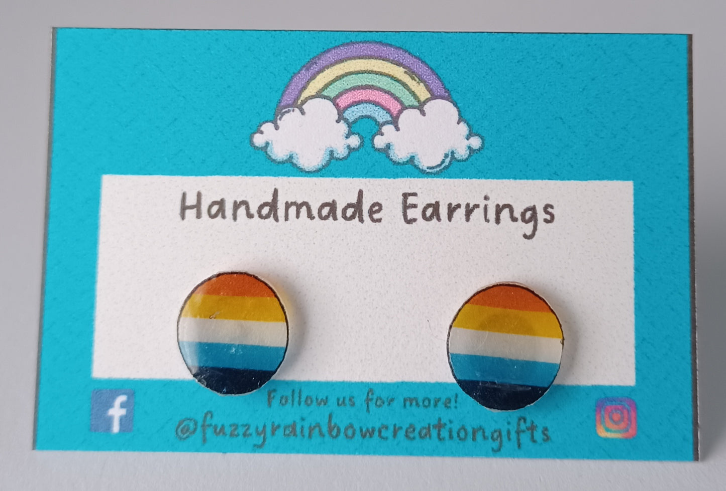 Earrings (studs) - Aro Ace Flag