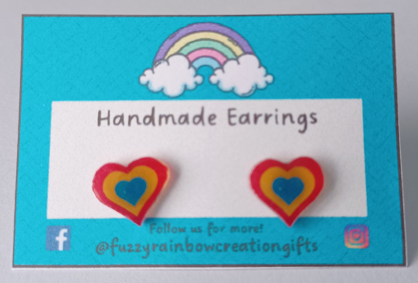 Earrings (studs) - Pansexual Coloured Hearts