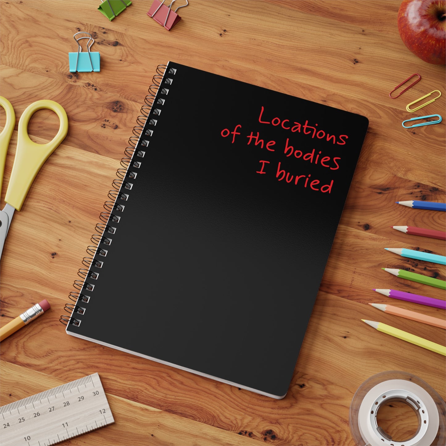 Locations of the Bodies I Buried Softcover Notebook, A5