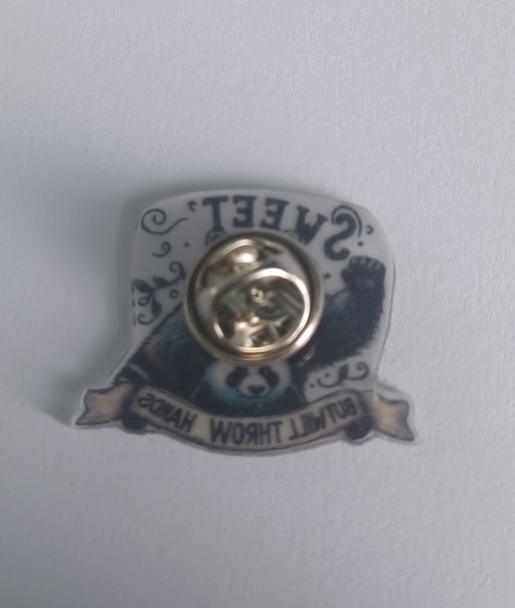 Pin Badge - Sweet But Will Throw Hands Raccoon