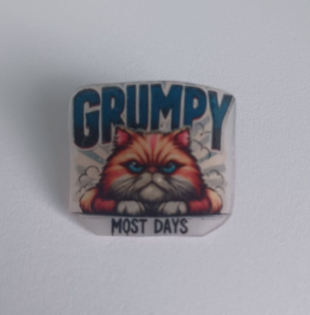 Pin Badge - Grumpy Most Days Cat