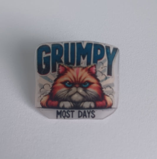 Pin Badge - Grumpy Most Days Cat