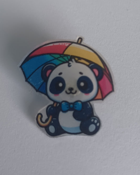 Pin Badge - Panda with Umbrella