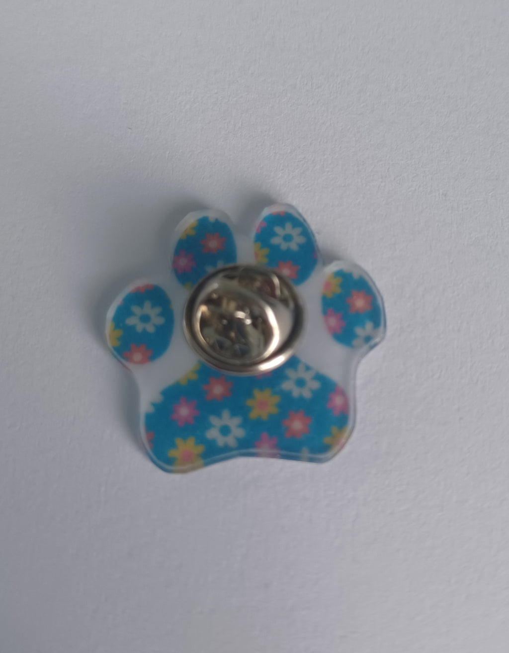 Pin Badge - Ditzy Floral Paw Print