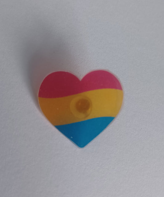 Pin Badge - Pansexual Flag Heart