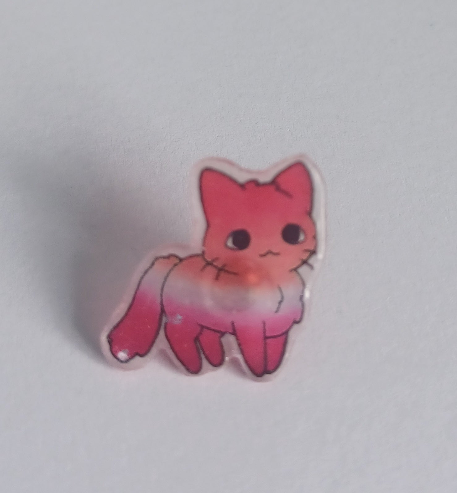 Pin Badge - Lesbian Flag Cat