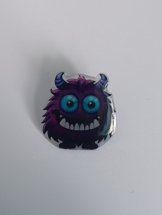 Pin Badge - Funny Purple Monster