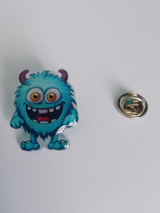 Pin Badge - Silly Blue Monster