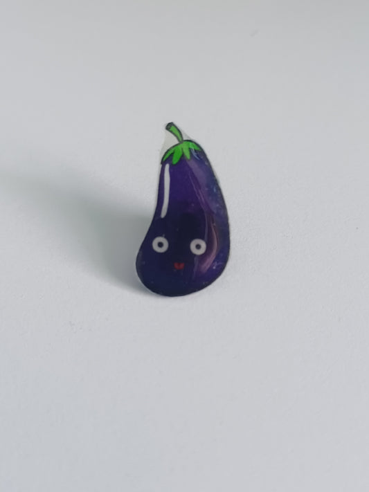 Pin Badge - Aubergine Emoji