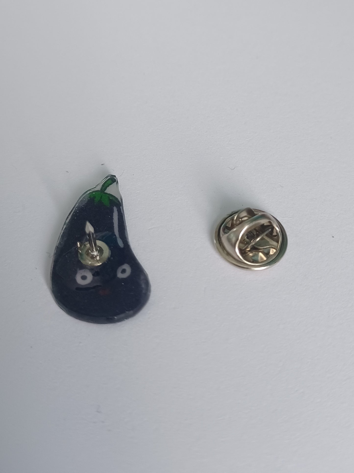 Pin Badge - Aubergine Emoji
