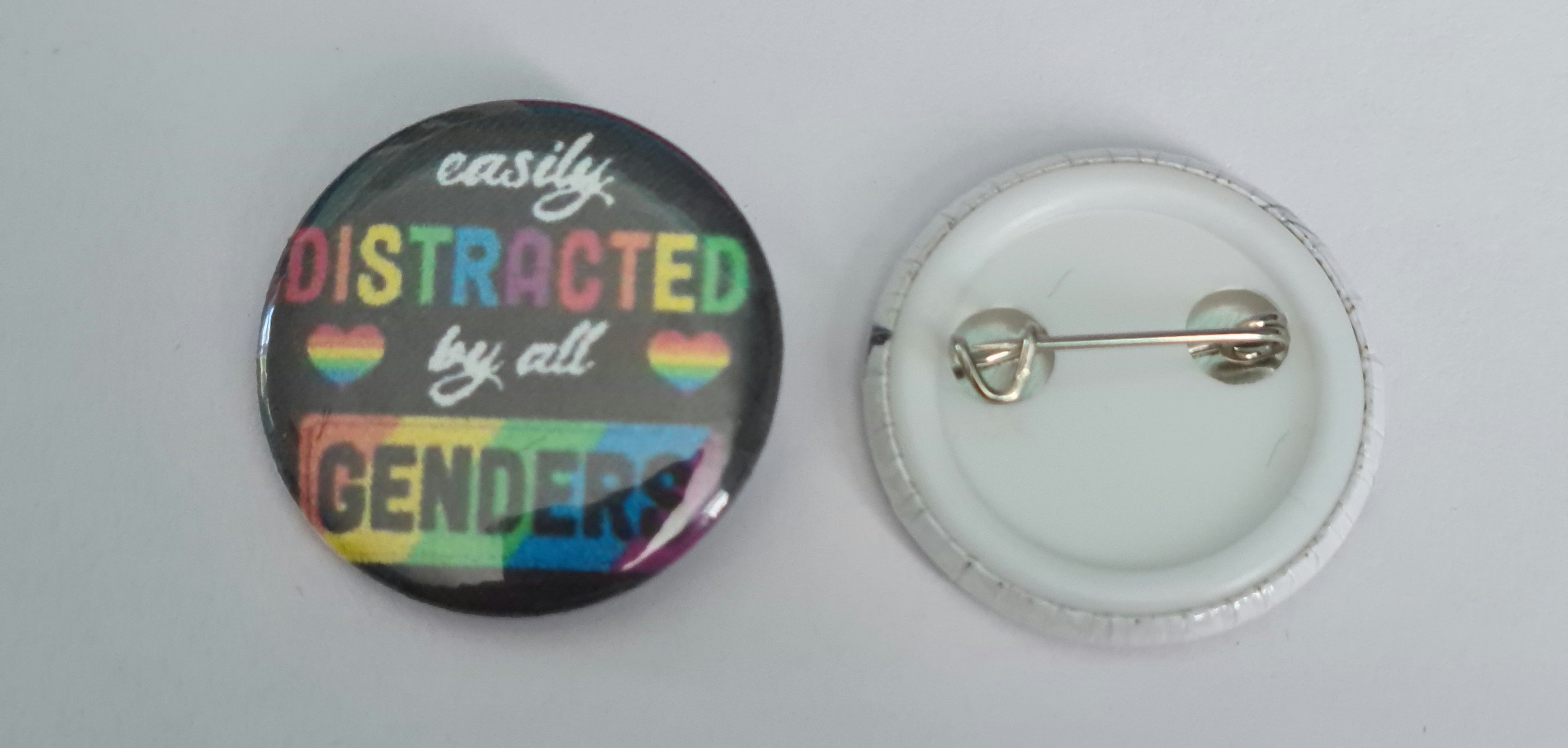 Button Badge - Easily Distracted By All Genders