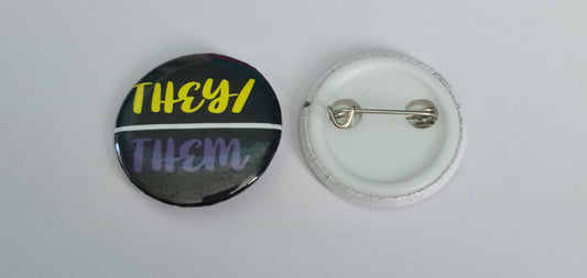 Button Badge - They/Them Pronouns