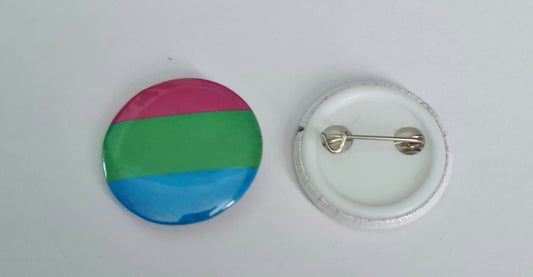 Button Badge - Polysexual Pride Flag