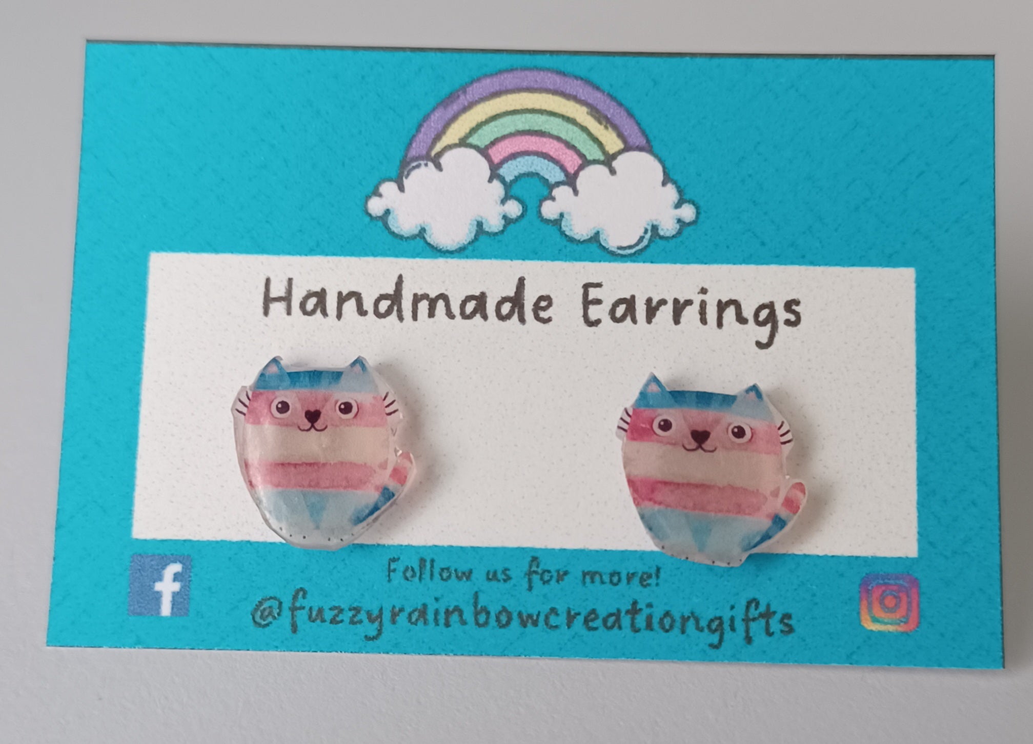 Earrings (studs) - Trans Flag Cats