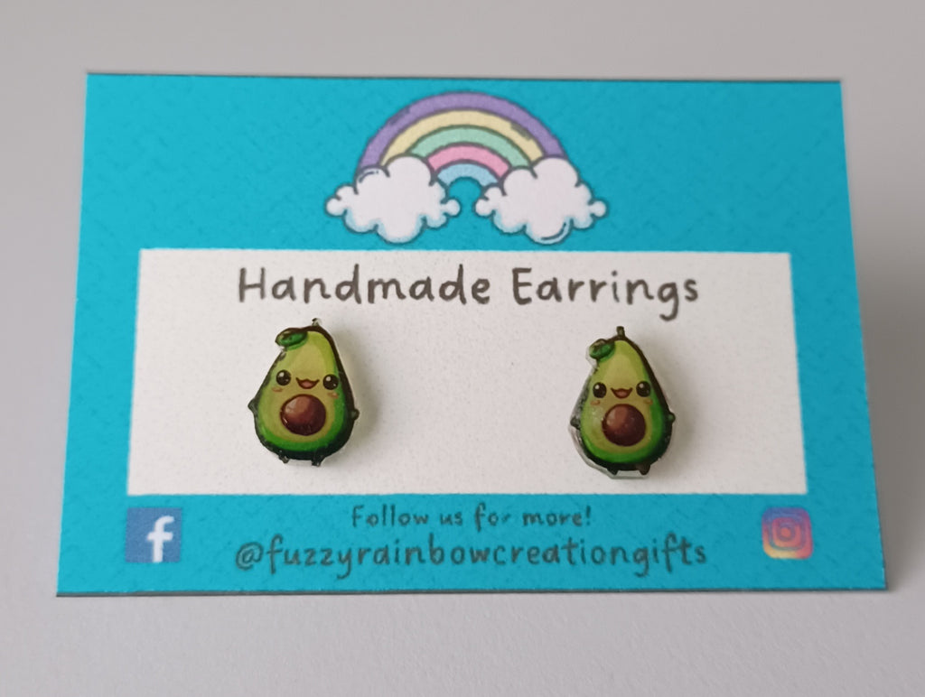 Earrings (studs) - Avocado