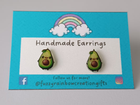 Earrings (studs) - Avocado
