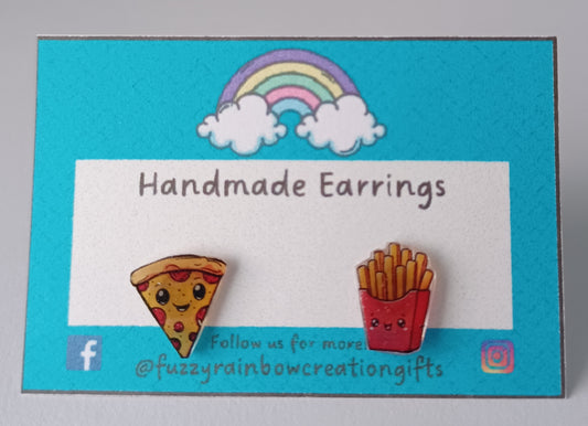Earrings (studs) - Mix'n'Match Pizza & Fries