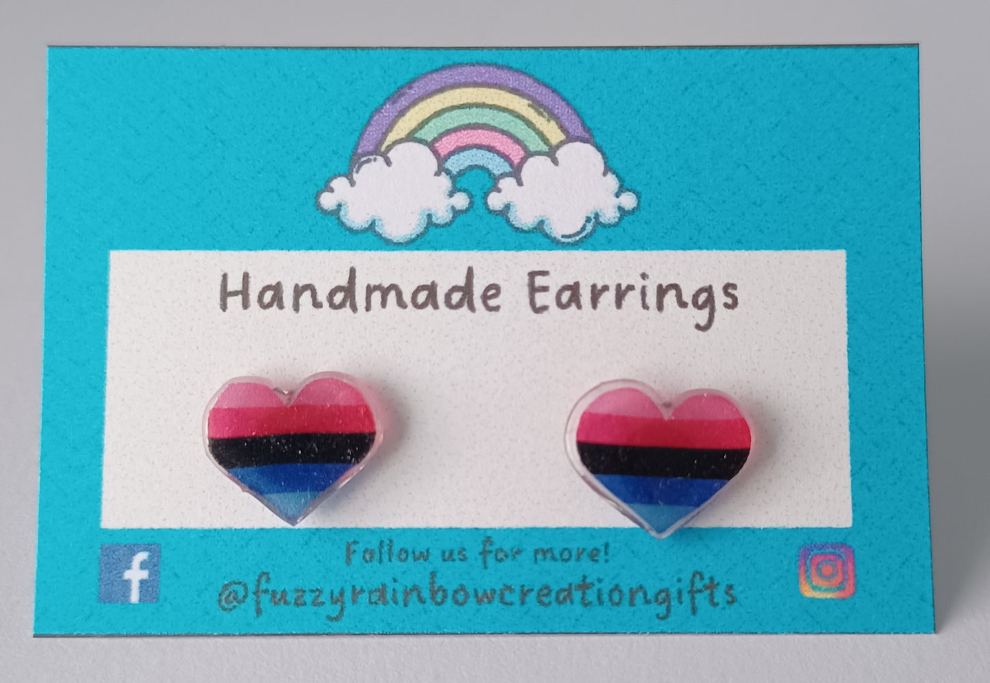 Earrings (studs) - Omnisexual Flag Hearts