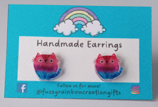 Earrings (studs) - Bisexual Cats
