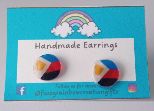 Earrings (studs) - Polyamorous Flag