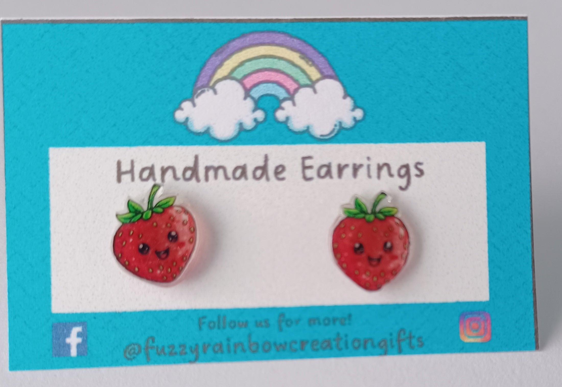 Earrings (studs) - Strawberries