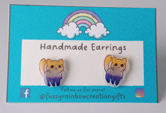 Earrings (studs) - Non-binary Cats