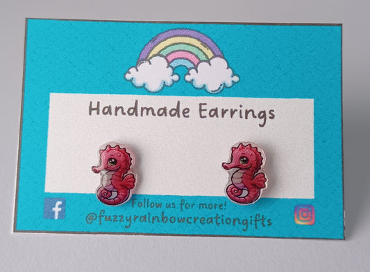 Earrings (studs) - Seahorses