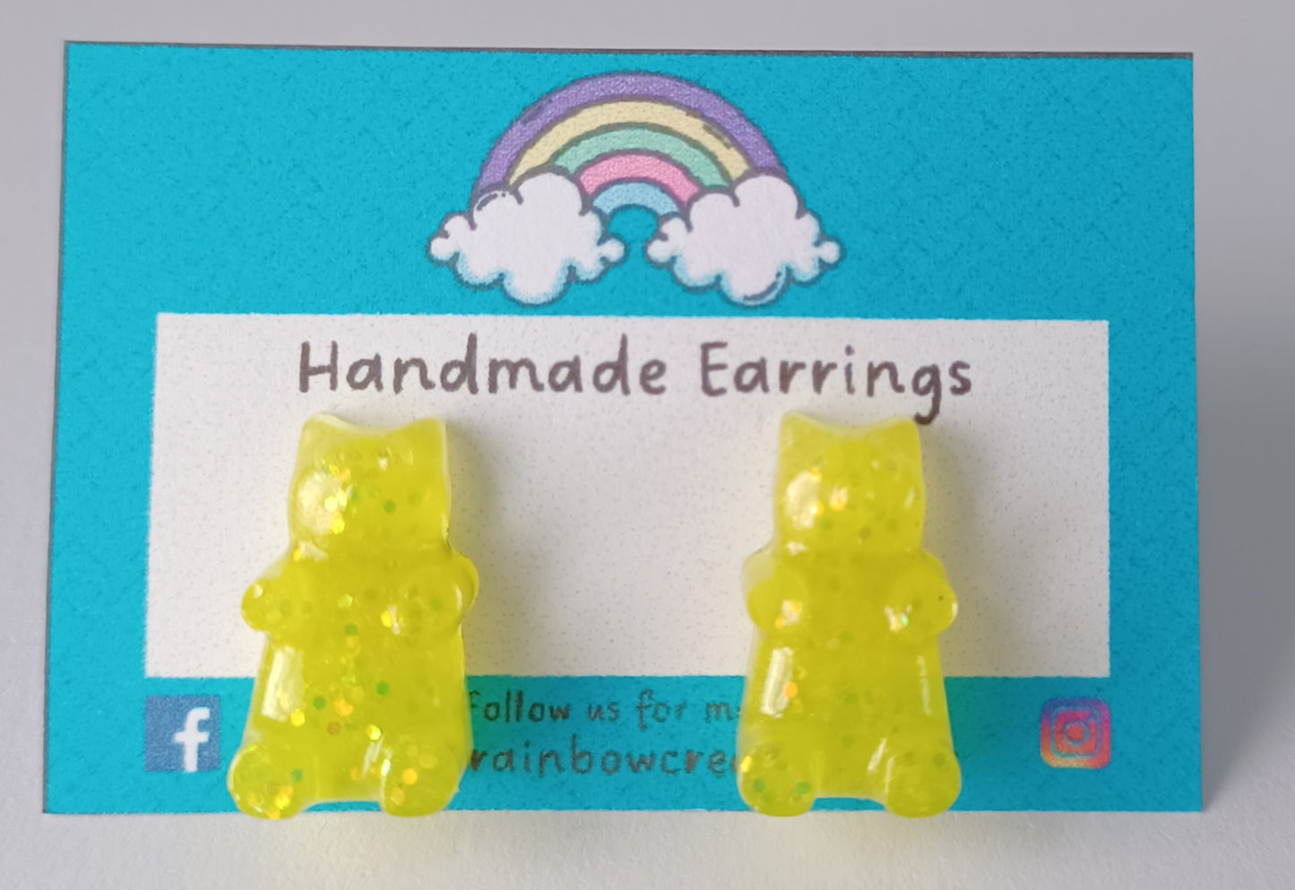 Earrings (studs) - Yellow Gummy Bear