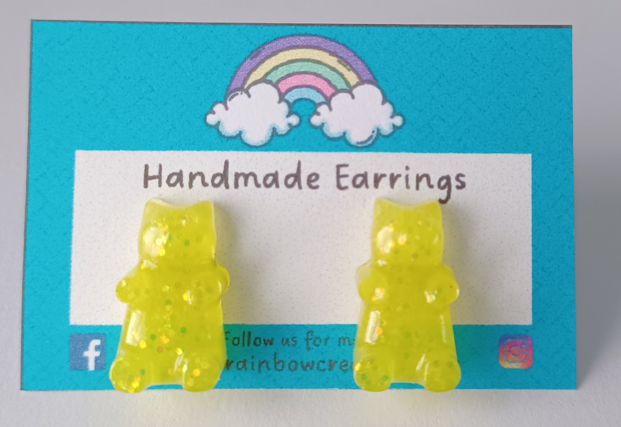 Earrings (studs) - Yellow Gummy Bear