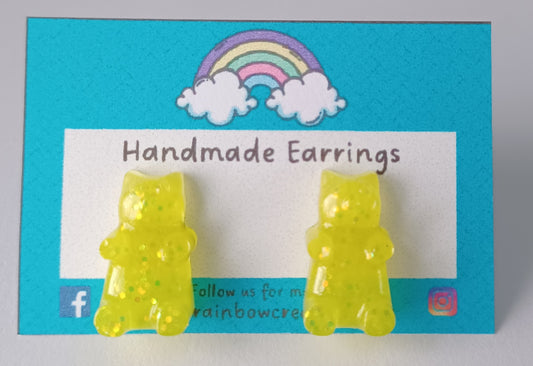Earrings (studs) - Yellow Gummy Bear