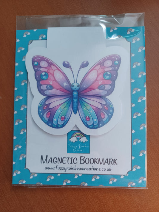 Cute Pink Butterfly Magnetic Bookmark
